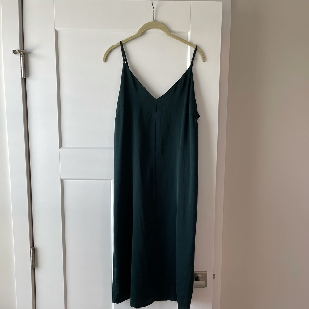 Emerald green slip dress